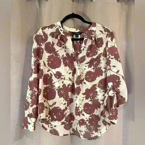 Women’s White Floral Simply Vera Vera Wang Blouse
